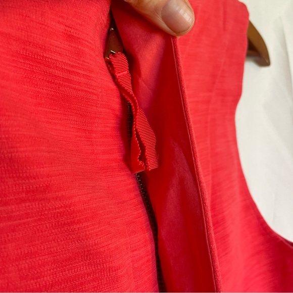 J CREW Women’s Bright Pink Salmon Sleeveless Peplum Fit Flare Blouse Medium - Picture 9 of 11